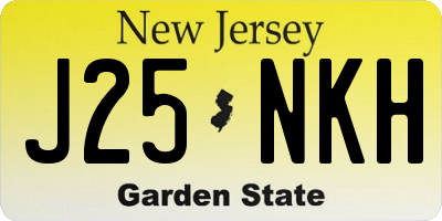 NJ license plate J25NKH