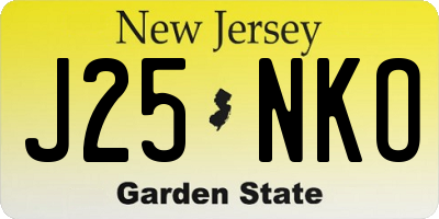 NJ license plate J25NKO