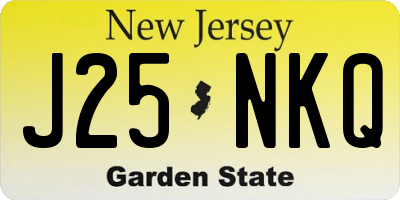 NJ license plate J25NKQ