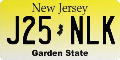 NJ license plate J25NLK
