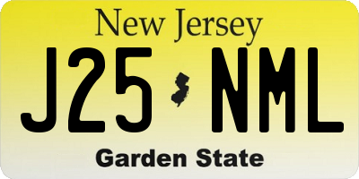 NJ license plate J25NML