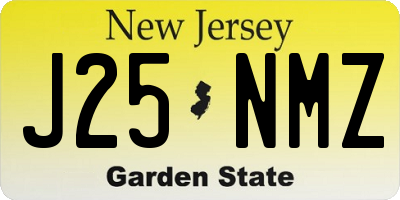 NJ license plate J25NMZ