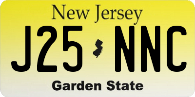 NJ license plate J25NNC