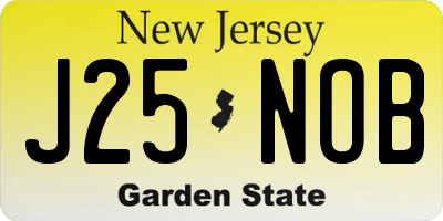NJ license plate J25NOB