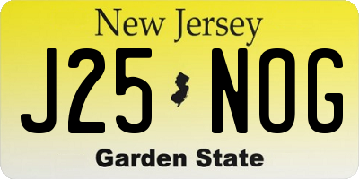 NJ license plate J25NOG