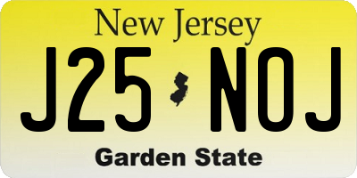 NJ license plate J25NOJ