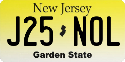 NJ license plate J25NOL
