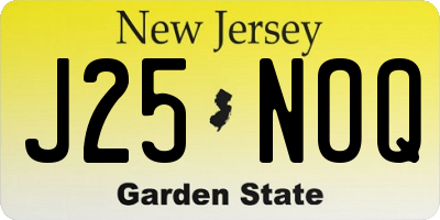 NJ license plate J25NOQ