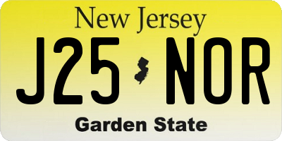 NJ license plate J25NOR