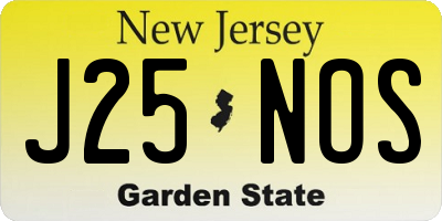 NJ license plate J25NOS
