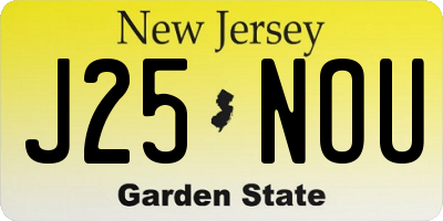 NJ license plate J25NOU