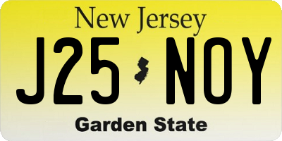 NJ license plate J25NOY