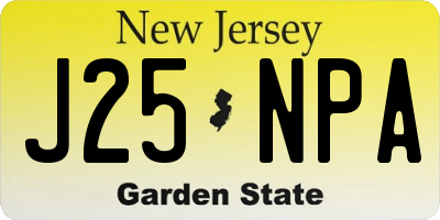NJ license plate J25NPA