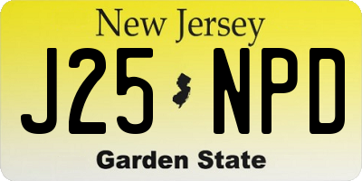 NJ license plate J25NPD