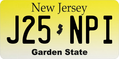 NJ license plate J25NPI