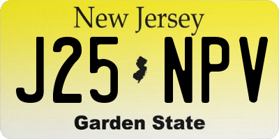 NJ license plate J25NPV
