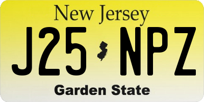 NJ license plate J25NPZ