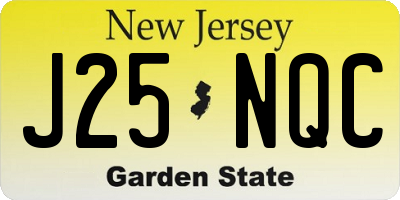 NJ license plate J25NQC