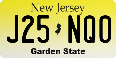 NJ license plate J25NQO