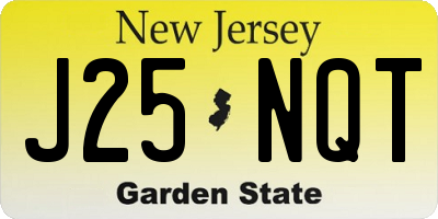 NJ license plate J25NQT