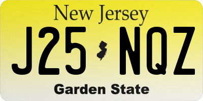 NJ license plate J25NQZ