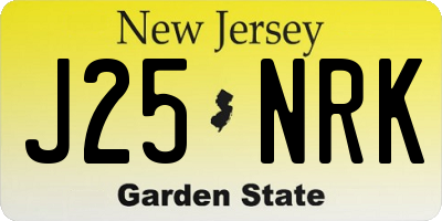 NJ license plate J25NRK