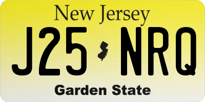 NJ license plate J25NRQ