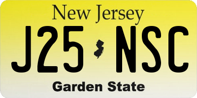 NJ license plate J25NSC