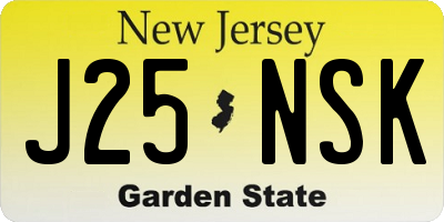 NJ license plate J25NSK