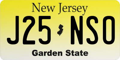 NJ license plate J25NSO