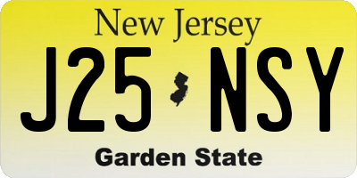 NJ license plate J25NSY