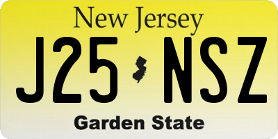 NJ license plate J25NSZ
