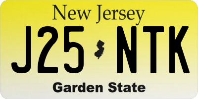 NJ license plate J25NTK