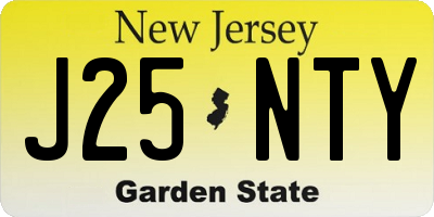 NJ license plate J25NTY