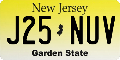 NJ license plate J25NUV