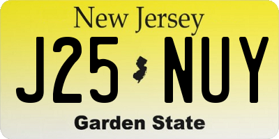NJ license plate J25NUY