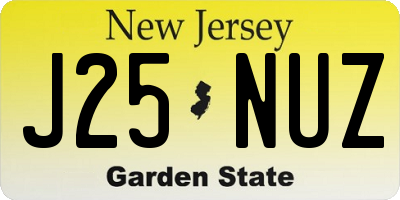 NJ license plate J25NUZ
