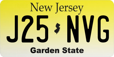 NJ license plate J25NVG
