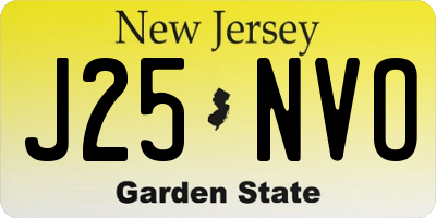 NJ license plate J25NVO