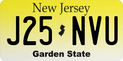 NJ license plate J25NVU