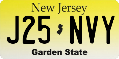 NJ license plate J25NVY
