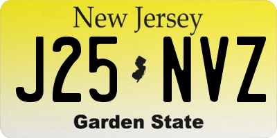 NJ license plate J25NVZ