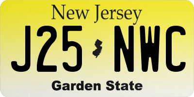 NJ license plate J25NWC