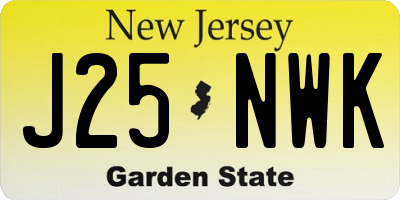 NJ license plate J25NWK