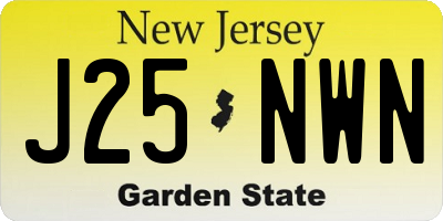 NJ license plate J25NWN