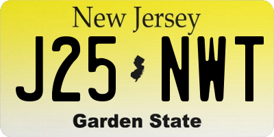 NJ license plate J25NWT
