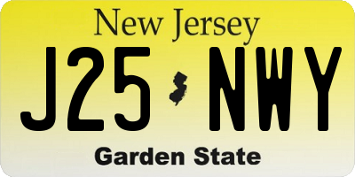 NJ license plate J25NWY