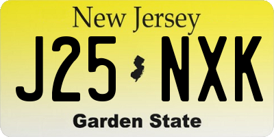 NJ license plate J25NXK