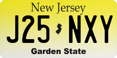 NJ license plate J25NXY