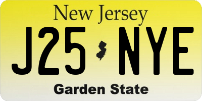 NJ license plate J25NYE